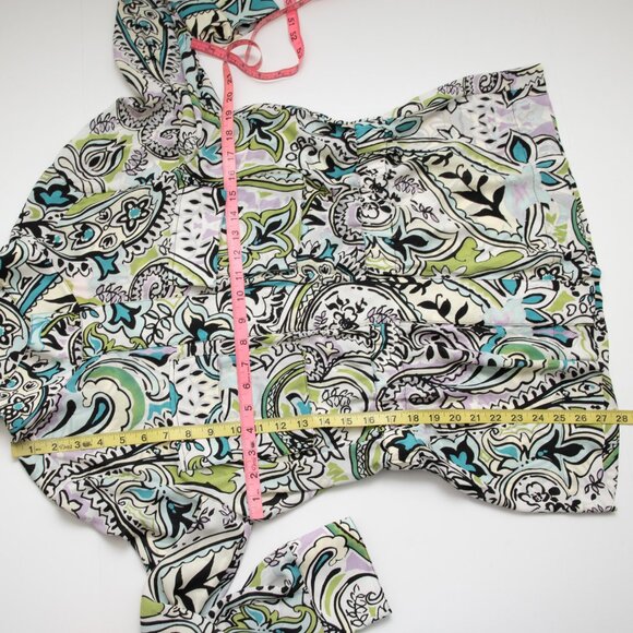 Chico's Black Label Easy Jacket Paisley Multicolor Blue White Black Green Size 8 - Picture 7 of 7